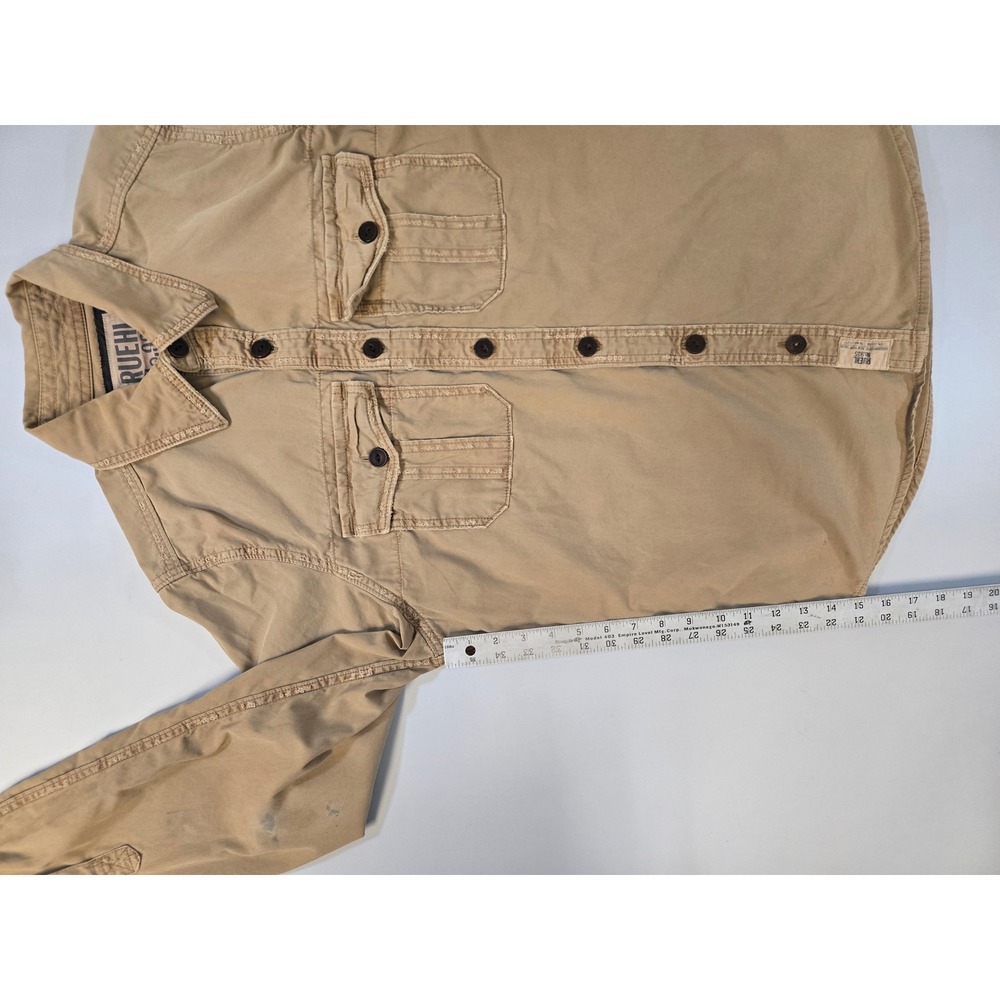 Vintage Ruehl No 925 Mens XL Khaki Tan L/S Military Style Utility Shirt Jacket - Picture 15 of 15